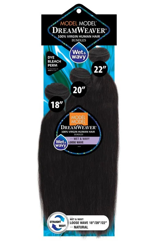 Model Model Dream weaver (previously Fresh) Wet & Wavy 100% Virgin Remy Weaving Loose Wave Curl 7PCS