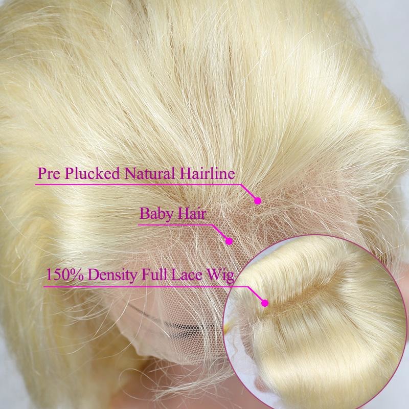 Blonde (#613) Full Lace 100% Virgin Hair ( Body Wave )