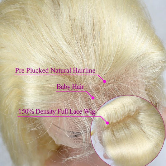 Blonde (#613) Full Lace 100% Virgin Hair ( Body Wave )