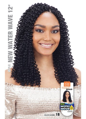 MODEL MODEL GLANCE SYNTHETIC HAIR CROCHET BRAIDS WATER WAVE 12"