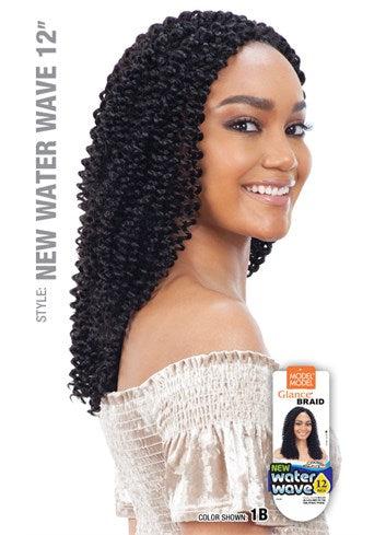 MODEL MODEL GLANCE SYNTHETIC HAIR CROCHET BRAIDS WATER WAVE 12"