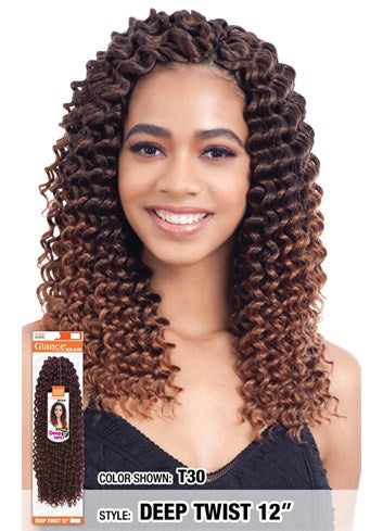 MODEL MODEL GLANCE  SYNTHETIC HAIR CROCHET BRAIDS DEEP TWIST 12"