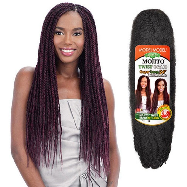 MODEL MODEL HAIR BRAIDS DOUBLE STRAND STYLE (CUBAN TWIST) MOJITO TWIST BRAID 16" & 24"