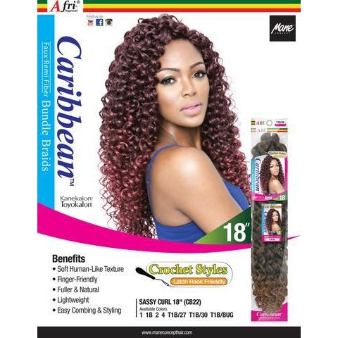 Afri Naptural Caribbean SASSY CURL 18"  Crochet Braid