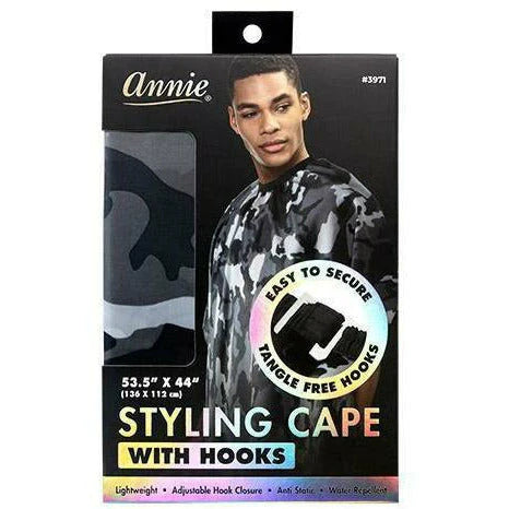 ANNIE: STYLING CAPE WITH HOOKS