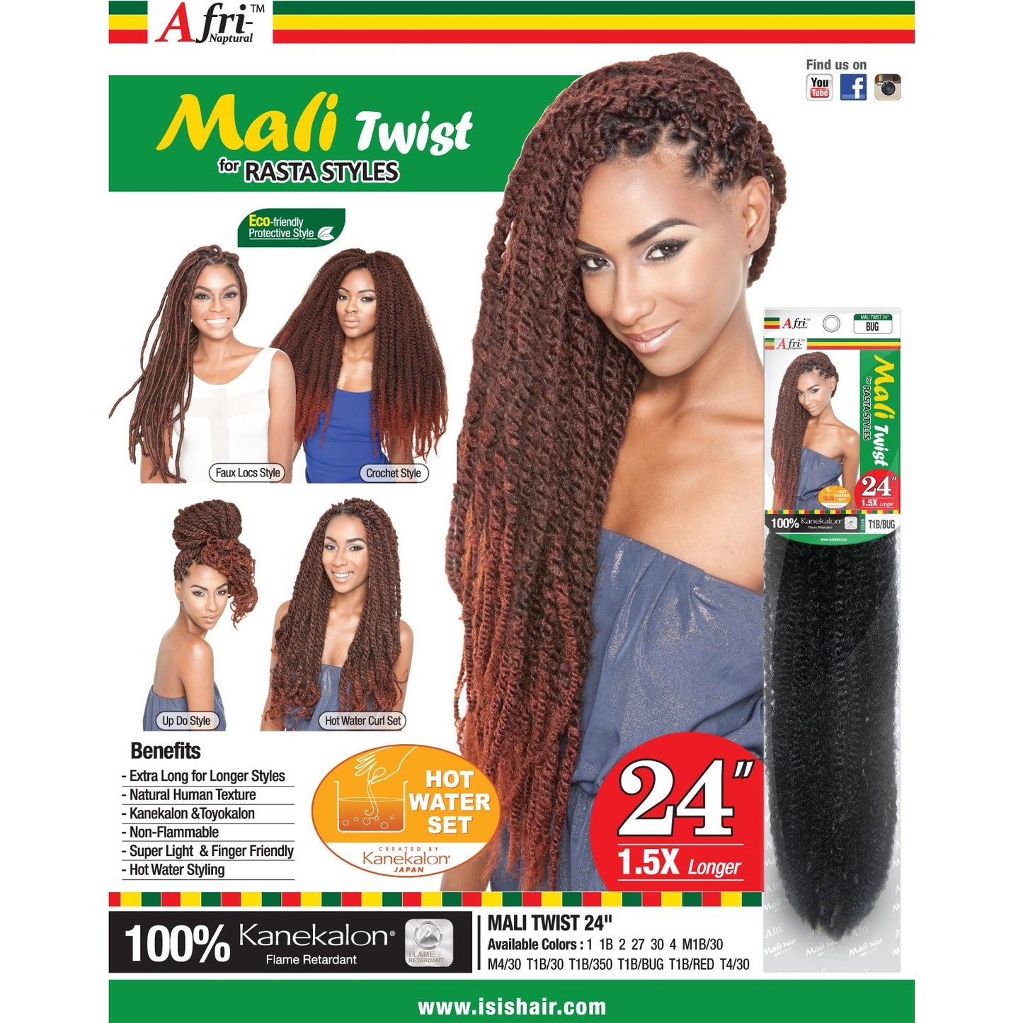 AFRI-NAPTURAL Mali Twist 100% Kanekalon