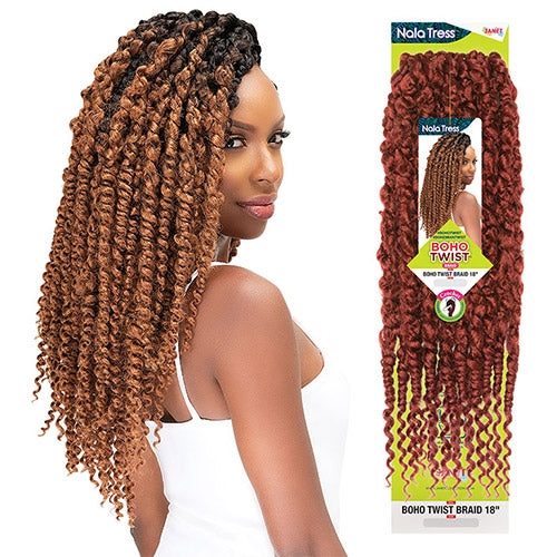 JANET COLLECTION SYNTHETIC HAIR CROCHET BRAIDS NALA TRESS BOHO TWIST BRAID 18"