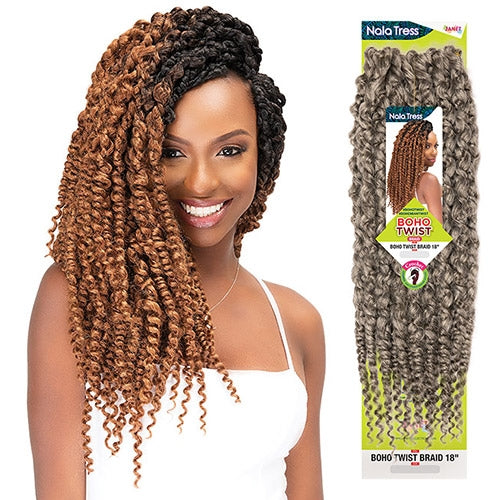 JANET COLLECTION SYNTHETIC HAIR CROCHET BRAIDS NALA TRESS BOHO TWIST BRAID 18"