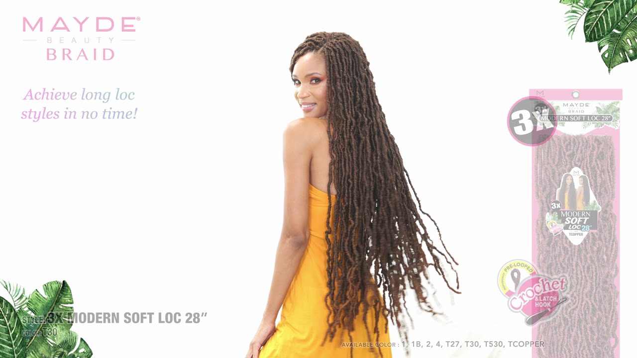 NU LOCS -Mayde Beauty Crochet Braid 3X Modern Soft Loc 28"