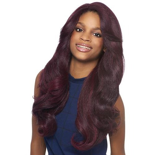 Outre Synthetic Lace Front L Part Batik Bundle Hair Dominican Blow Out Relaxed