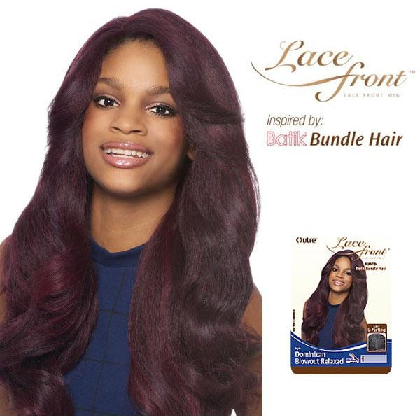 Outre Synthetic Lace Front L Part Batik Bundle Hair Dominican Blow Out Relaxed