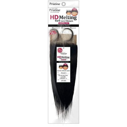 PRISTINE: 4X4 HD MELTING LACE CLOSURE 100% HUMAN HAIR