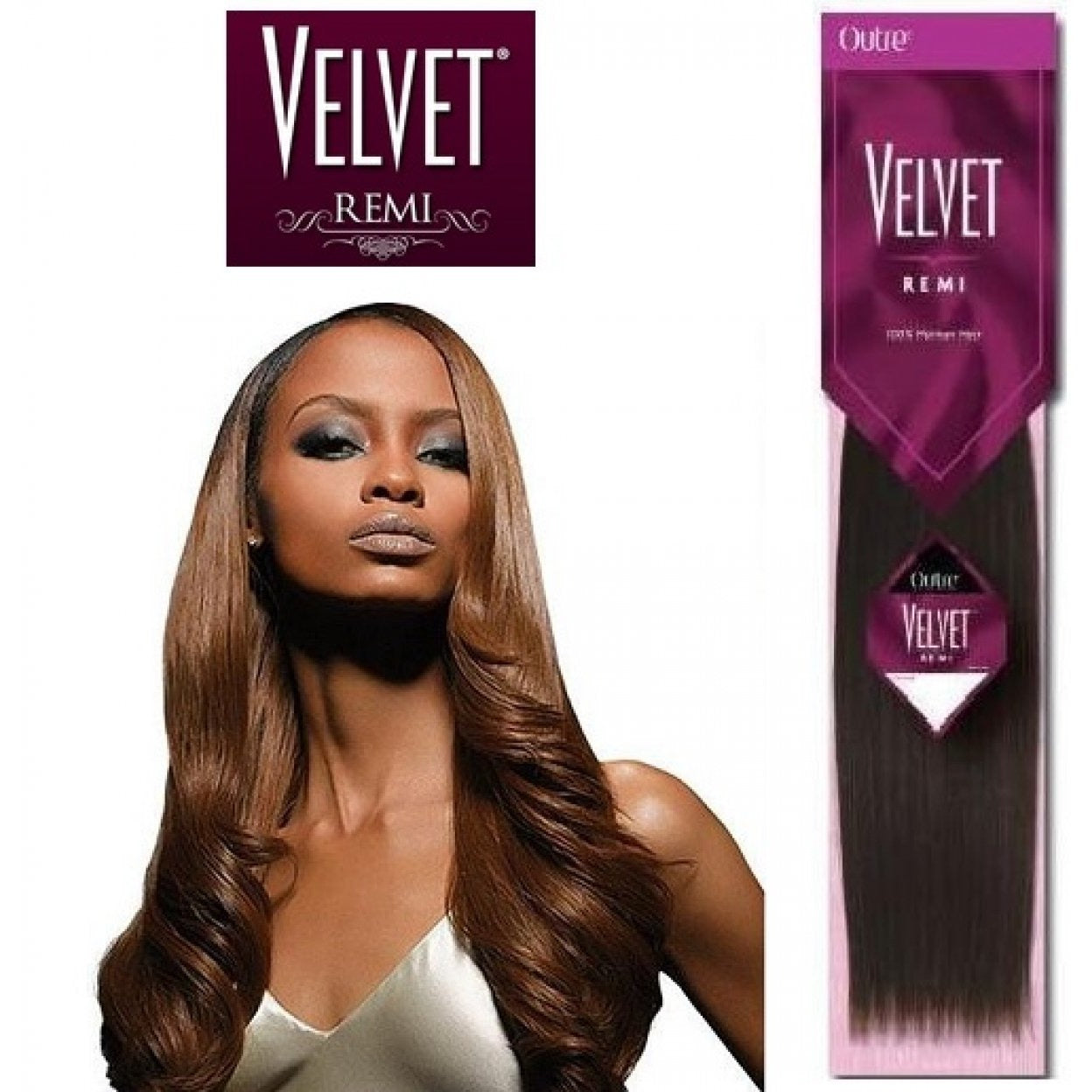 Outre Velvet Yaki Remi 100% Remi Human Hair Straight Weave