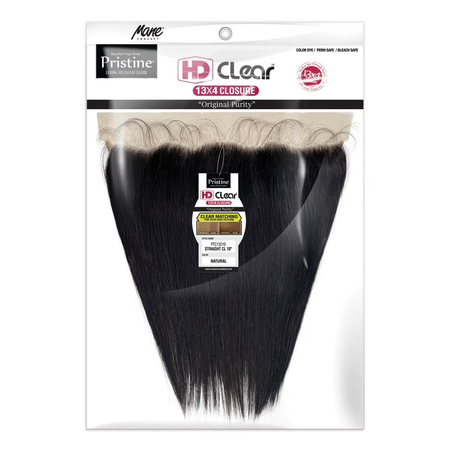 PRISTINE: 13X4" HD FRONTAL CLOSURE 100% UNPROCESSED HUMAN HAIR