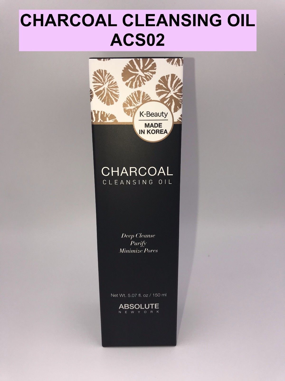 ABSOLUTE NEW YORK K-BEAUTY CHARCOAL CLEANSING OIL PURIFY MINIMIZE PORES ACS02