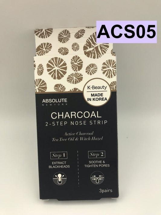 ABSOLUTE NEW YORK K-BEAUTY CHARCOAL 2-STEP NOSE STRIP 3 PAIRS ACS05