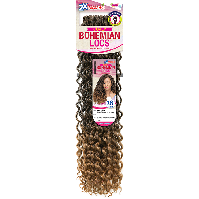 JANET COLLECTION 2X CURLY BOHEMIAN LOCS 18″