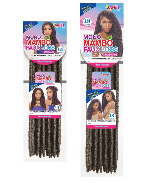 JANET COLLECTION Mono Mambo Faux Locs 18" (havana)