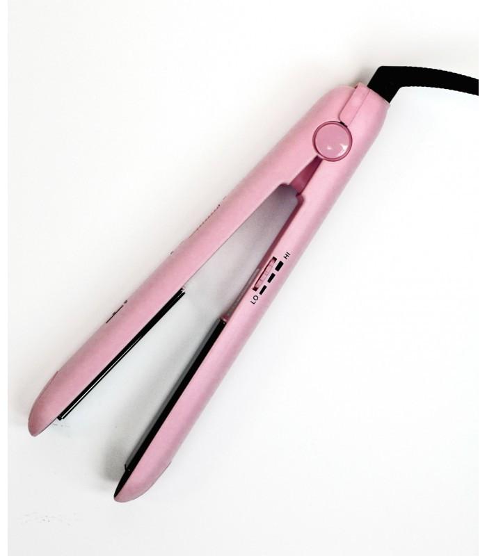 Hot and Hotter Mini Ceramic Flat Iron Pink 5/8" Plate Width
